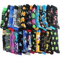 Cotton Happy Funny Socks Men Alien Planet Shark Crazy Design Sokken Unisex Novelty Dinosaur Crew Skateboard Calcetines Hombre
