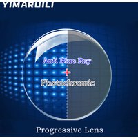 YIMARUIL 1.56/1.61/1.67/1.74 anti-rayures large champ de vision Anti-lumière bleue personnalisée + lentille multifocale Progressive photochromique