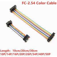 2PCS 2.54MM Pitch FC-10/14/16/20/40/50Pin 10/20/30CM JTAG ISP Download Cable Color Flat Ribbon Data Cable For DC3 IDC Box Header