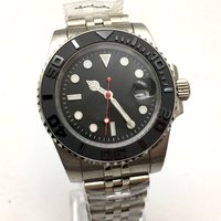 2813 Yacht type aseptic gray surface men's automatic mechanical watch stainless steel color black ceramic ring 316 stainless
