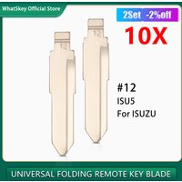 10Pcs No.12 Uncut Blank Flip Folding Car Key ISU5 #12 Blade JMD VVDI KEYDIY For ISUZU KD Replacement
