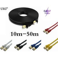 10Gbps Cat7 Long Cable 10M 15M 20m 25M 30M 40M 50cm CAT7 Flat STP Ethernet Network Cable RJ45 Patch LAN PC Router Laptop CAT6A
