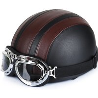 AliExpress NONE Retro Leather Motorbike Helmet Motorcycle Riding Vintage Cruiser Touring Half Helmets Moto Bicycle Scooter Skating Baseball Cap