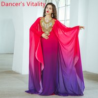 BellyDance Robes Advanced Elegant Gradient Color Khaleegy Robe Adult Female Oriental Dance Competition Waiting Costumes