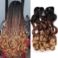 French Curly Crochet Braiding Hair Synthetic Loose Wave Ombre Braids Hair for Women Spiral Curls Pre Stretched Hair Extensions image 4