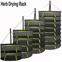 2-8 Layers Drying Net For Herbs Fish Hanging Basket Folding Dry Rack Herb Vegetable Dryer Bag Mesh Flowers Buds Plants Organizer