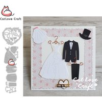 Catlove Bride and Groom Dress Metal Cutting Dies Scrapbooking Stencil Die Cuts Card Making DIY Craft Embossing New Dies For 2021