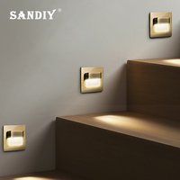 SANDIY Lights for Stairs Lighting Sensor Lamp for Step Staircase Ladder Corridor Bedroom Kitchen Recessed Wall with Mounting Box