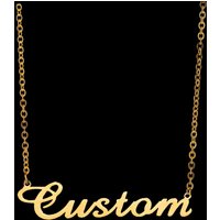 Customized Fashion Stainless Steel Name Necklace Personalized Letter Gold Choker Necklace Pendant Nameplate Gift
