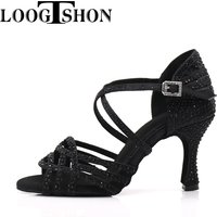 Loogtshon chaussures de danse pour femmes salle de bal chaussures latines dames moderne Tango danse Performance chaussures Salsa sandales 7.5CM talon