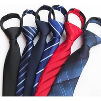 Ties For Men Black Tie Zipper Pre-tied Bow Tie Women's Green Navy Blue Red Neckties Classic 8cm Neck For Men Shirt Cravat Zipper