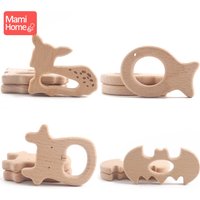 20pc Baby Wooden Teether Animal Beech Pacifier Pendant BPA Free Wood Teeth Blank Rodent Teether Toy Nursing Gift Children's Good