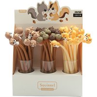 3 pcs/lot Kawaii Korean Soft Silicone Squirrel Nut Gel Pens Smooth Writing Quick Dry Cute Pens Art Supplies Stationery School