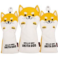 NRC Golf Club Headcovers Driver Fairway Wood Hybrid Covers Set Lovely AKITA Dog Cartoon Animal 460cc