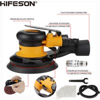 HIFESON Pneumatic Sander Polisher-with Vacuuming 5'' 125mm Car Paint Care Tool Polishing Random Orbital Palm Machine M8 Threaded