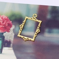 5Pcs Vintage Hollow Album Frames Pendant Open Bezel Setting UV Resin Jewelry DIY M2EA