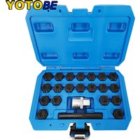 22 pièces roue verrouillage cosse écrou clé antivol outil douille dissolvant ensemble Kit pour Audi roue écrou de verrouillage clé Kit adaptateur ensemble A ~ X