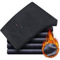 Winter neue Herren warme Freizeit hose Business Fashion Fleece dicke karierte Hose Büro Stretch hose männliche Marken kleidung