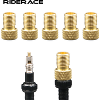 5Pcs Bicycle Tire Transfer Valve Adapter Presta To Schrader Copper Valve Adaptor Wheels Gas Nozzle Tool Cycling Accessories