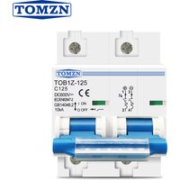 TOMZN 2P DC MCB 600V 125A 100A 80A Circuit breaker FOR PV System C curve Battery Main Switch