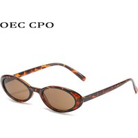 OEC CPO Sexy kleine ovale Damen-Sonnenbrille, 2023, neue Mode, Leopardenbraun, heiße Sonnenbrille, weiblich, Retro, bunt, Schattenbrille