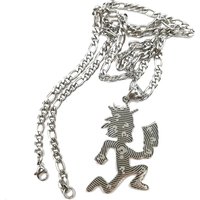 Large Etched Out Hatchet Man Charm Juggalo/Juggalette Necklace Pendant Stainless Steel Jewelry N Chain 4mm 24 In
