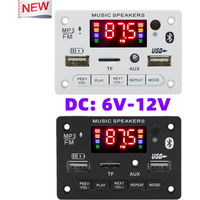 6V 12V Bluetooth 5.0 MP3 Decoding Board Module Wireless Car USB MP3 Player TF Card Slot USB FM with Microphone Handsfree control