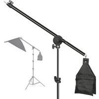 Photo Studio Adjustable Cantilever Stand Cross Arm With Sand Bag Pivot Clamp Use For Light Stand Accessories Extension Rod 135CM