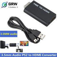 PS2 to HDMI-Compatible 480i/480p/576i Audio Video Converter with 3.5mm Audio Output Supports All PS2 Display Modes PS2 TO HDMI