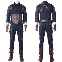 Movie Infinity War Superhero Captain Steve Rogers Cosplay Costume Men Outfit for Adult Men Halloween Uniforms Free Custom Made