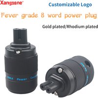 Xangsane high quality pure copper rhodium-plated/gold-plated 8-character power plug tail HiFi audio power cable accessories