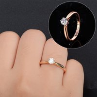 Klassische Hochzeit Ringe Für Frauen Für Immer Einfache Sechs Claws Zirkonia 3 Farbe Mode Engagement Geschenk Ringe Schmuck KCR033