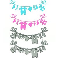 Hanging Infant Clothes Pattern Metal Cutting Dies Scrapbooking Handmade Baby Shower Invitation Card Album Photo Decorating