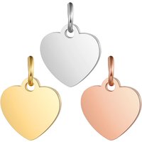 10pcs/lot 316 Stainless Steel Mirror Polished 14mm Heart Charm Pendant for Bracelet Necklace DIY Jewelry Charm Pendant