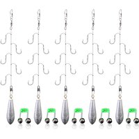 3 Bags/lot Fishing Hooks Drop Water Lead Sinkers Rigs Swivel Fishing Lures Pesca Lure String Hooks with 3 Pc Fish Bells 5#-13#