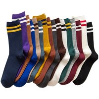 Socks for women new autumn winter stripes harajuku socks female casual cotton sock ladies solid color sox 2020
