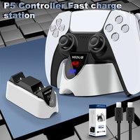 Dual Fast PS5 Controller Charger Patent-designed Station For Sony Playstation 5 Dualsense Controller with Type C Charging Cable