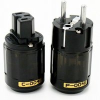 Oyaide C-004 P-004E Schuko Europe EU Power Plug Rhodium Plated IEC Audio Connector Female-Male MATIHUR audio hifi