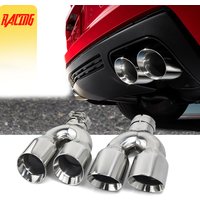 1 Piece Univeral Exhaust Systerm Dual Tips U Type Stainless Steel Tail Pipes Cars Accessories For Auto Modify Nozzle For Muffler