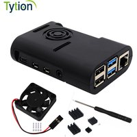 Raspberry Pi 4 Model B ABS Case with Cooling Fan and Heatsinks Kit