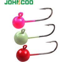 JOHNCOO 10pcs Fishing Jig Head Hook 1g-7g Bait Ball Hook for soft lure soft bait Fishing Jigs for Bass Fishing Hook