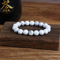 Natural White Howlite Bracelets 4/6/8/10mm Round Turquoises Stone Beaded Elastic Bracelet for Women Men Fashion Energy Jewelry