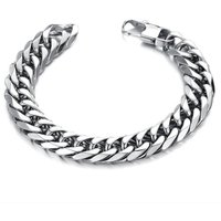 HNSP Stainless Steel Hand Chain Bracelet For Men Punk 7mm-13mm Wide Thick Cuban Chains Male Jewelry Accessories