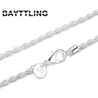BAYTTLING New 925 Sterling Silver 3MM Rope Chain 16/18/20/22/24 Inch Rope Necklace Jewelry For Woman Man Fashion Wedding Gift