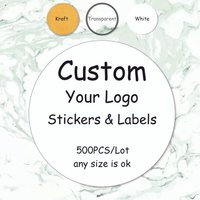 500 PCS Custom Label Sticker Logo Stickers Label Wedding Birthday Baptism Party Design Your Own Sticker Personalized Packaging