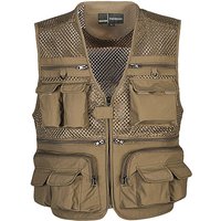 Mens Vest Tactical Outdoor Webbed Gear Coat Summer Fishing Waistcoat Men Tool Multi-Pockets Mesh Work Sleeveless Jacket Male