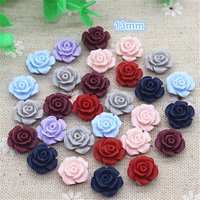 50PCS Mix Colors Antique Vintage Resin Rose Flowers Flatback Cabochon DIY Jewelry/Craft Scrapbooking Decoration,13mm