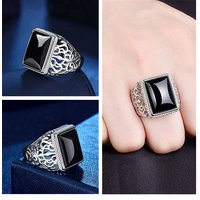 2021 Trendy Silver 925 Ring For Men Jewelry Cool Hollow Flower Male Finger Ring For Wedding Accessorie With Stones