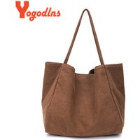 Yogodlns Cusual Canvas Handbag For Women Large Capacity Tote Bag Simple Solid Color Shoulder Bag Shopping Big Reusable Lady Tote