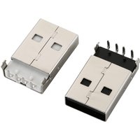 10/100PCS USB 2.0 Jack A Type Male Plug Connector USB AM 4pin Sink 1.2 DIP Cable Soldering